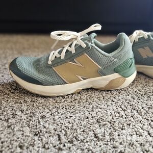 New Balance Sage Green and Beige Sneakers
